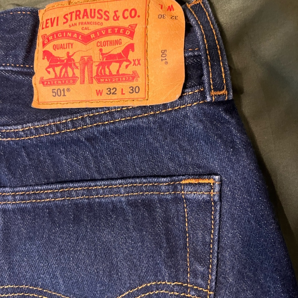 501 Levi's Dark Blue Straight Jeans for Men
